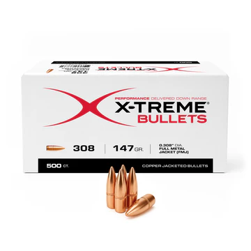X-Treme 308 (.308) 147 Gr FMJ Bullet (not ammo) 100 each
